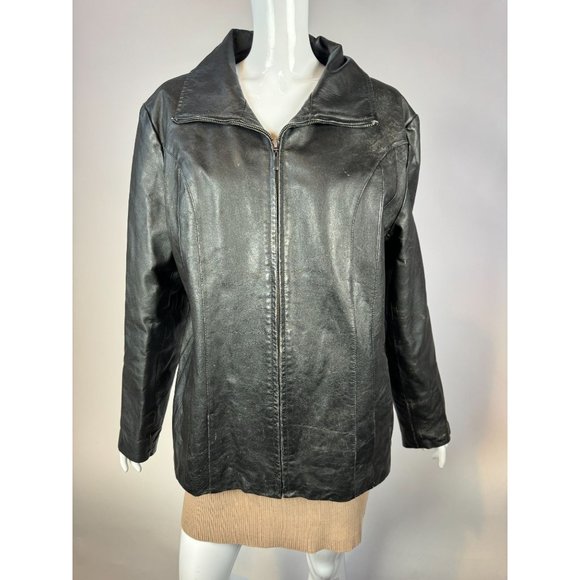 East 5th Zip Front Jacket Size XL Black Genuine Leather - Picture 8 of 16
